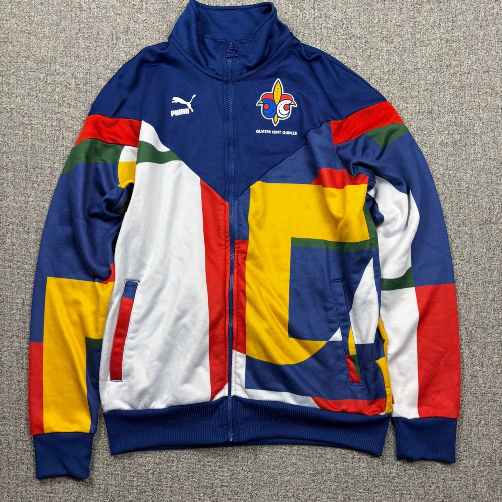 Puma Track Jacket Mens M Quatre Cent Quinze Colorblock Retro Multi Streetwear